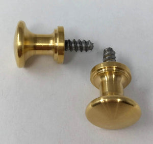 5/8" Solid Brass Piano Desk Knobs with Wood or Machine Screws