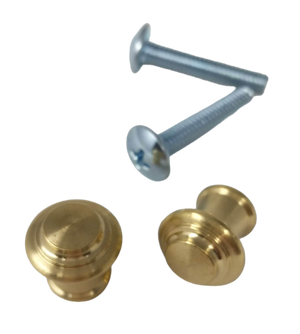 1/2" Solid Brass Piano Desk Knobs with Wood or Machine Screws